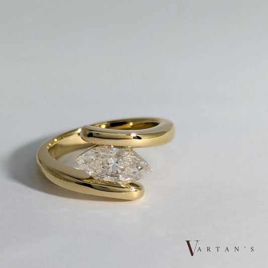 Floating Marquise Diamond Ring