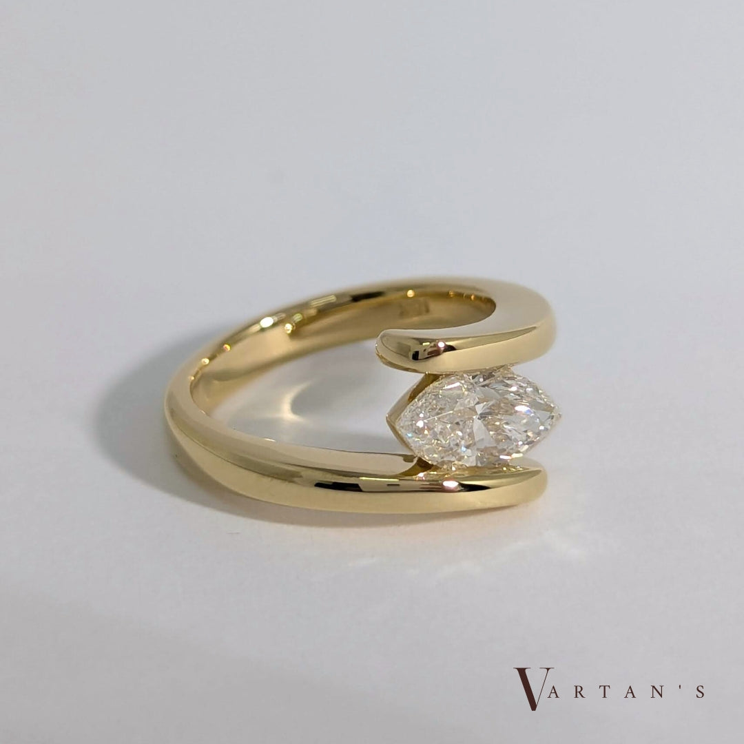 Floating Marquise Diamond Ring