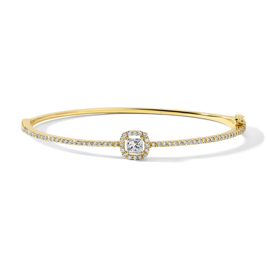 Princess Cut Charm Bangle