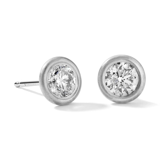Bezel Round Diamond Studs