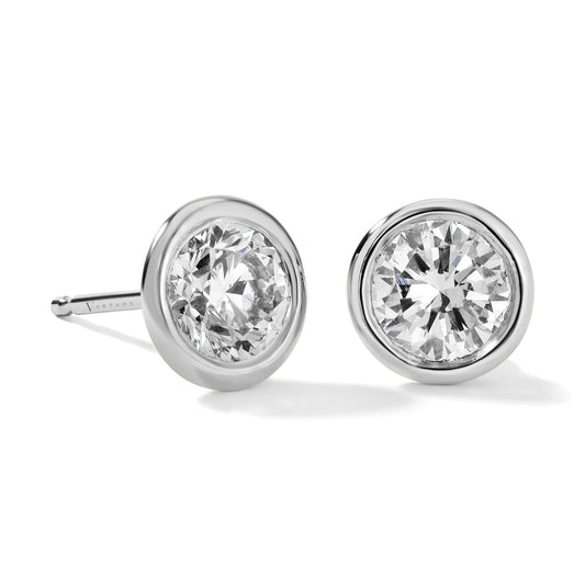 Bezel Round Diamond Studs