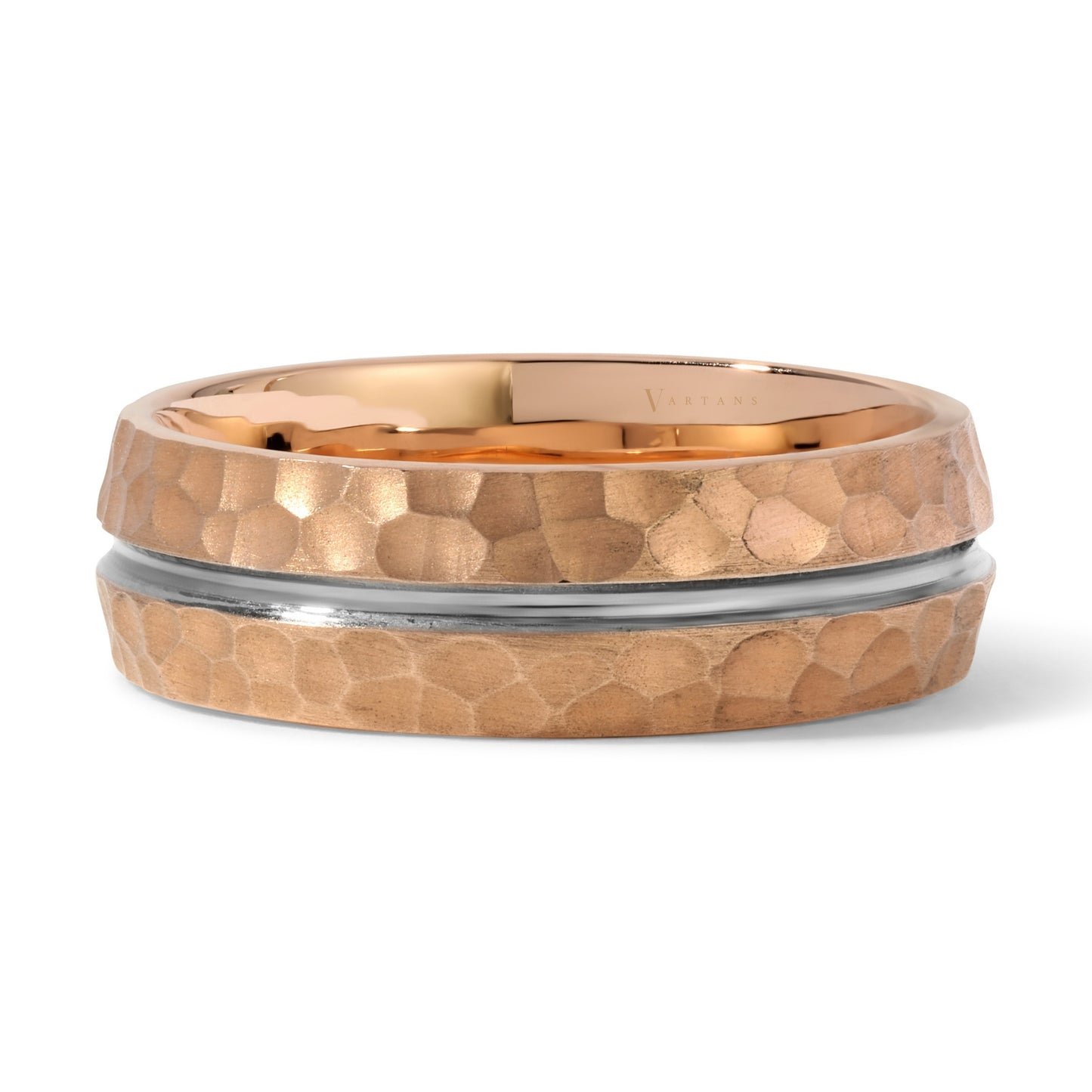 Men's 2-Toned Hammered Wedding Band