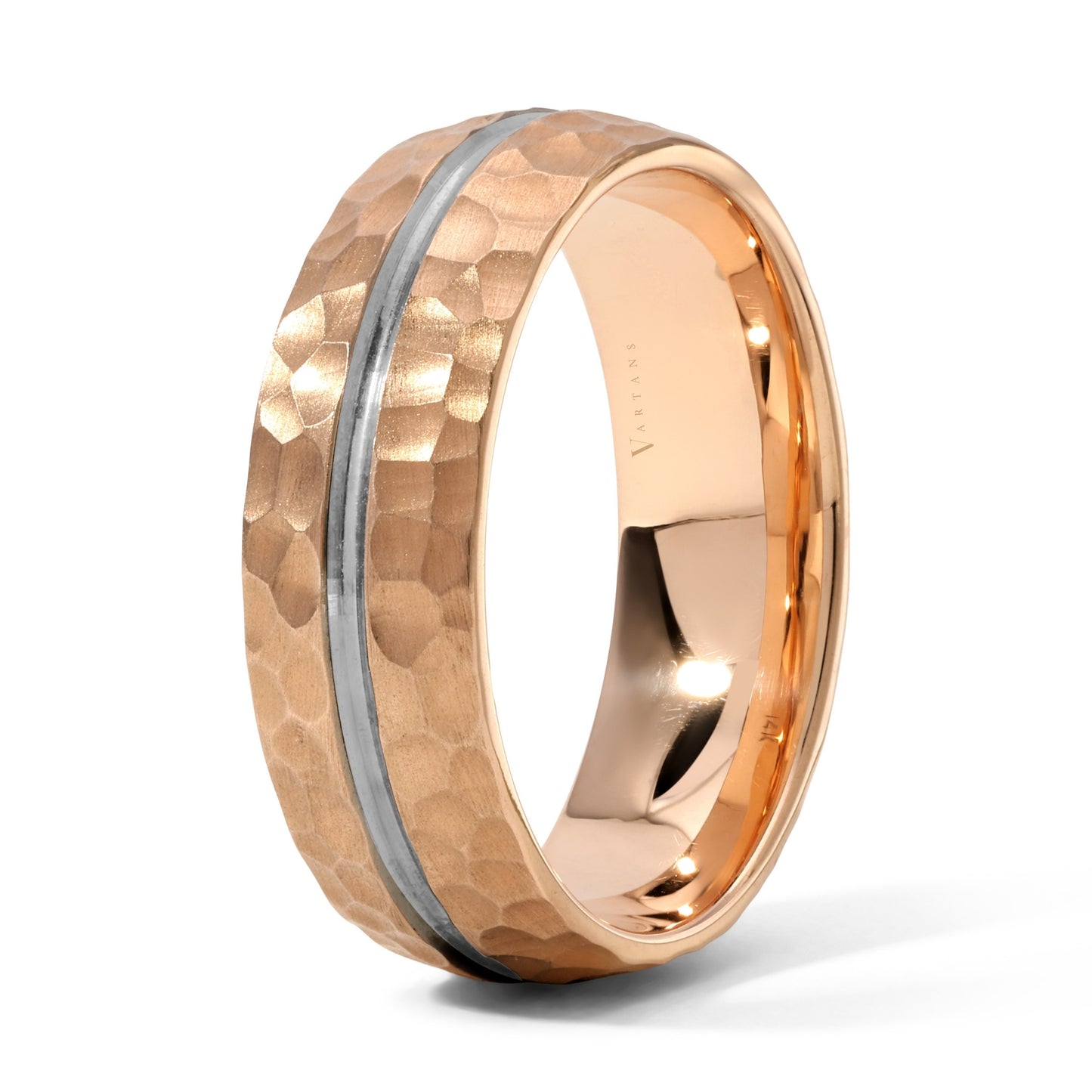 Men's 2-Toned Hammered Wedding Band