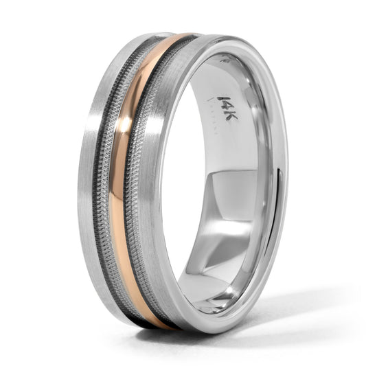 Men's Cross-Hatch Wedding Band