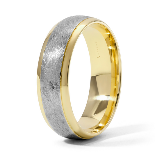 Men's 2-Toned Etched Wedding Band