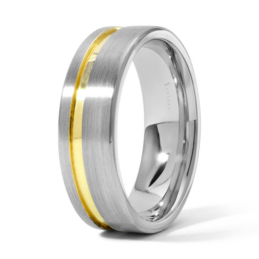 Men's Grooved 2-Toned Wedding Band