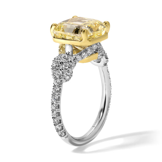 Fancy Yellow Radiant Engagement Ring
