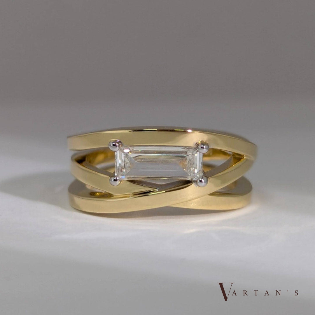 Emerald Cut Diamond Wrap Ring