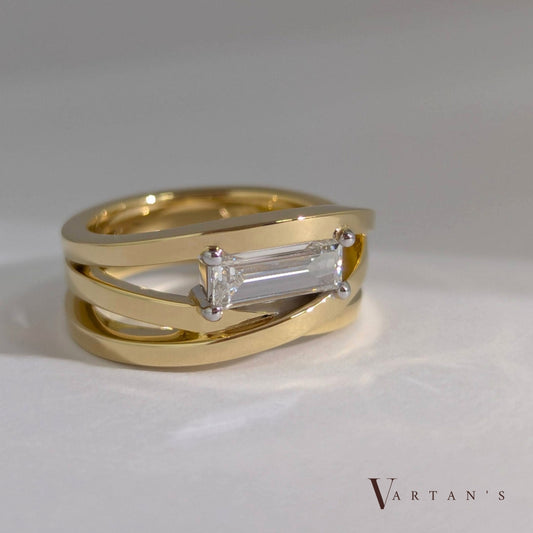 Emerald Cut Diamond Wrap Ring