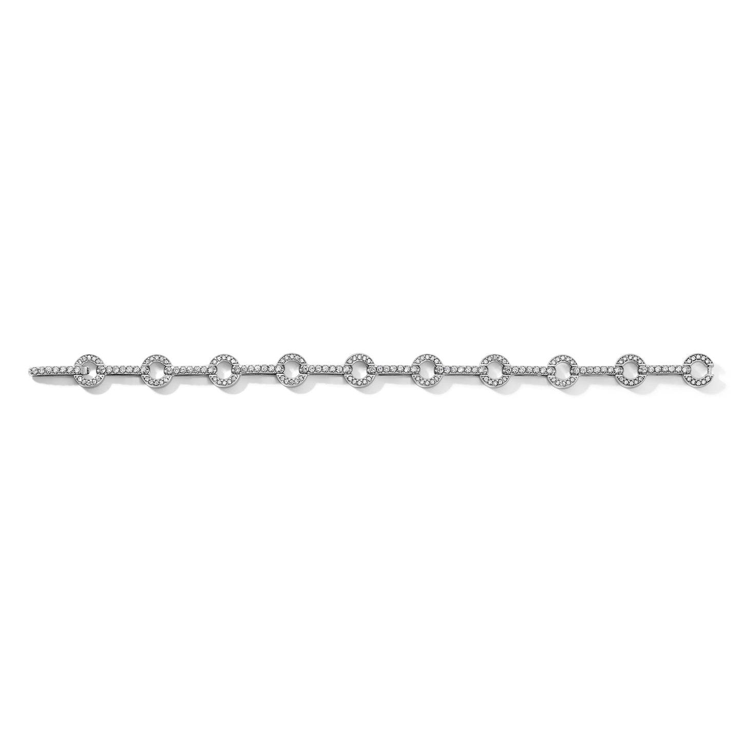 Two-Tone Circle Link Diamond Bracelet