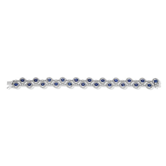 Blue Sapphires & Diamond Bracelet