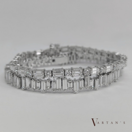 Round & Baguette Diamond Bracelet