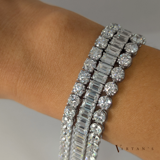 Emerald Cut Diamond Tennis Bracelet