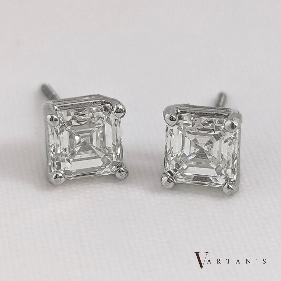 Asscher Diamond Studs