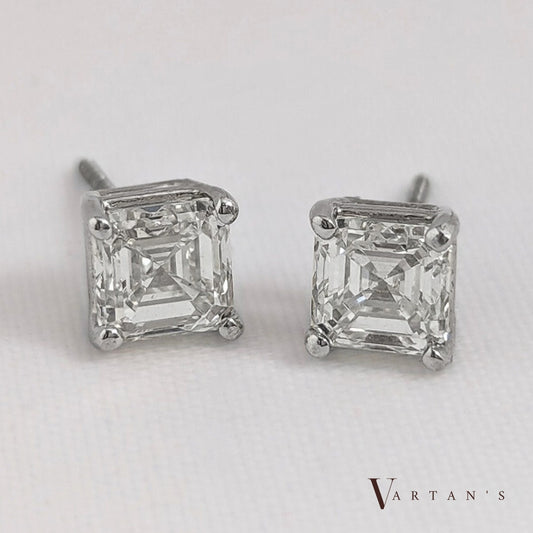 Asscher Diamond Studs