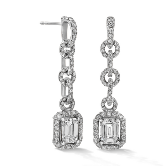 Emerald-Cut Dangle Earrings