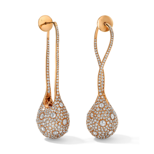 Pave Basket Dangle Earrings