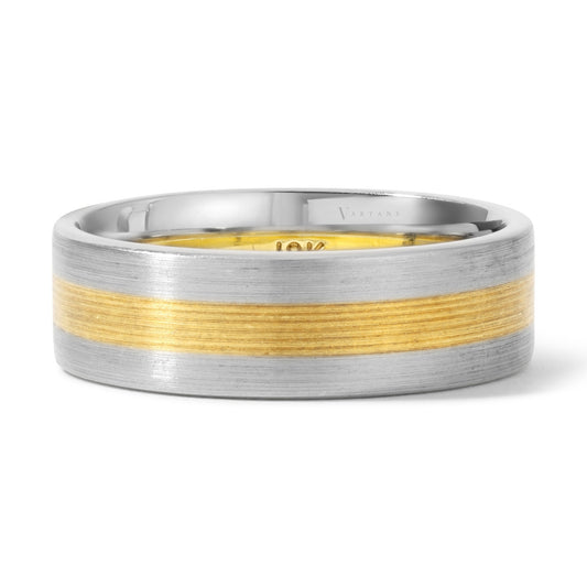 Men's 2-Toned Ridged Wedding Band