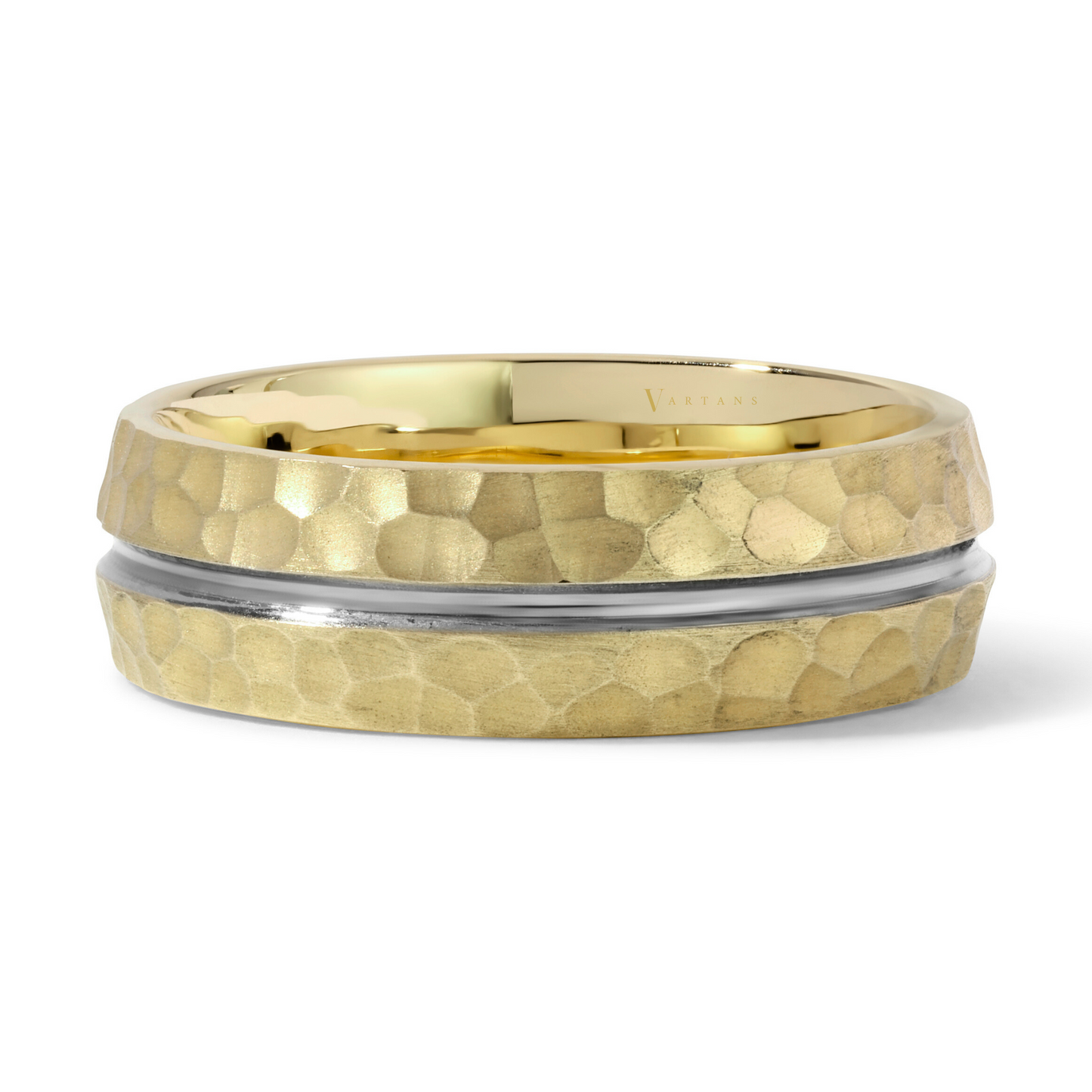 Men's 2-Toned Hammered Wedding Band