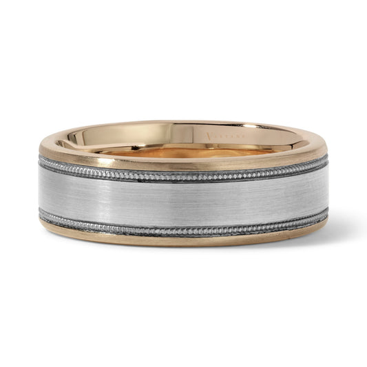 Men's 2-Toned Milgrain Wedding Band