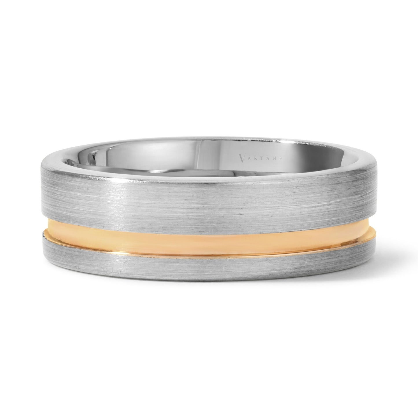 Men's Grooved 2-Toned Wedding Band