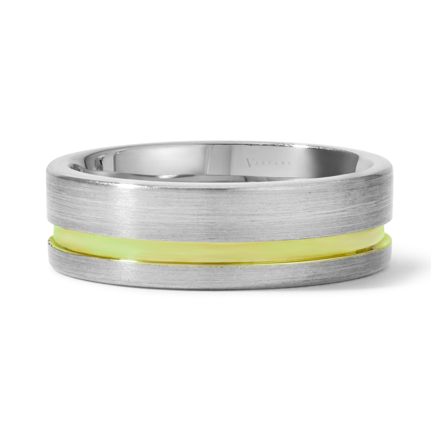 Men's Grooved 2-Toned Wedding Band