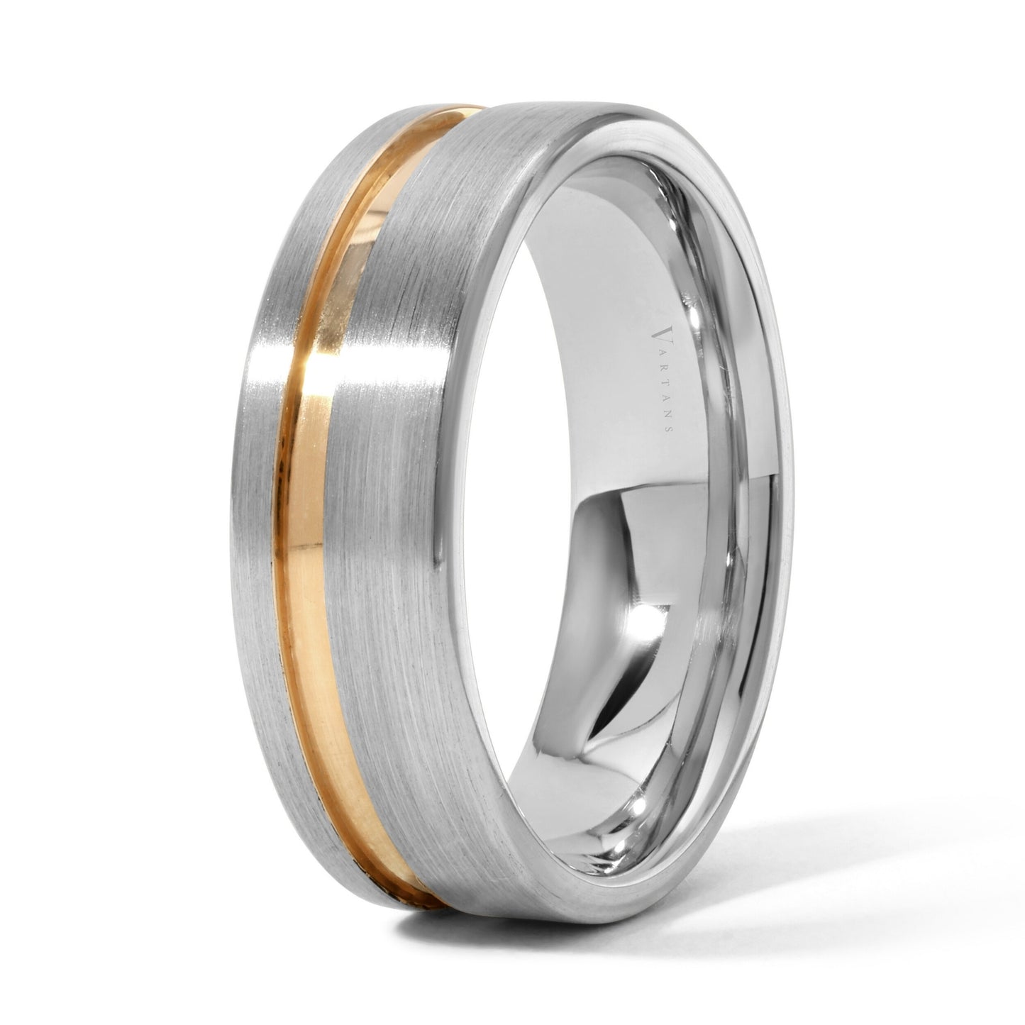Men's Grooved 2-Toned Wedding Band