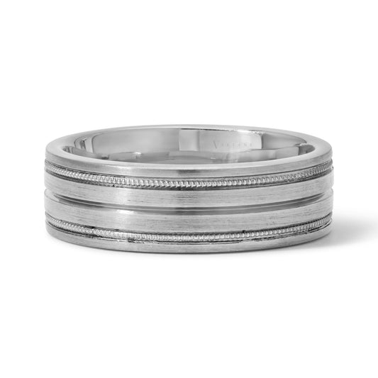 Men's Grooved & Milgrain Wedding Band
