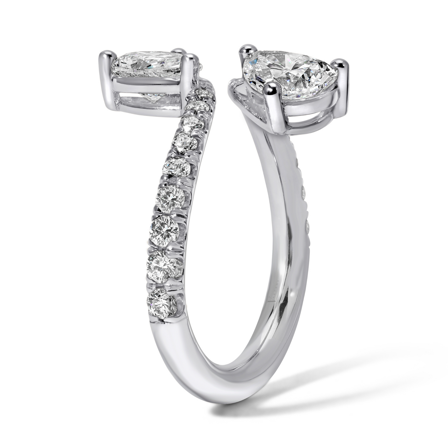 Pear Shape Diamond Bypass Ring