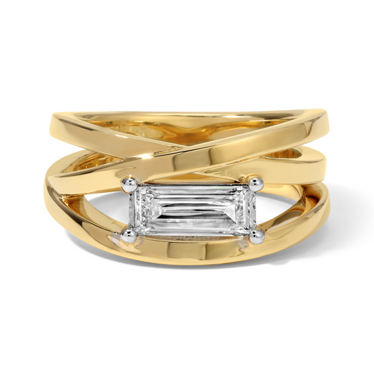 Emerald Cut Diamond Wrap Ring
