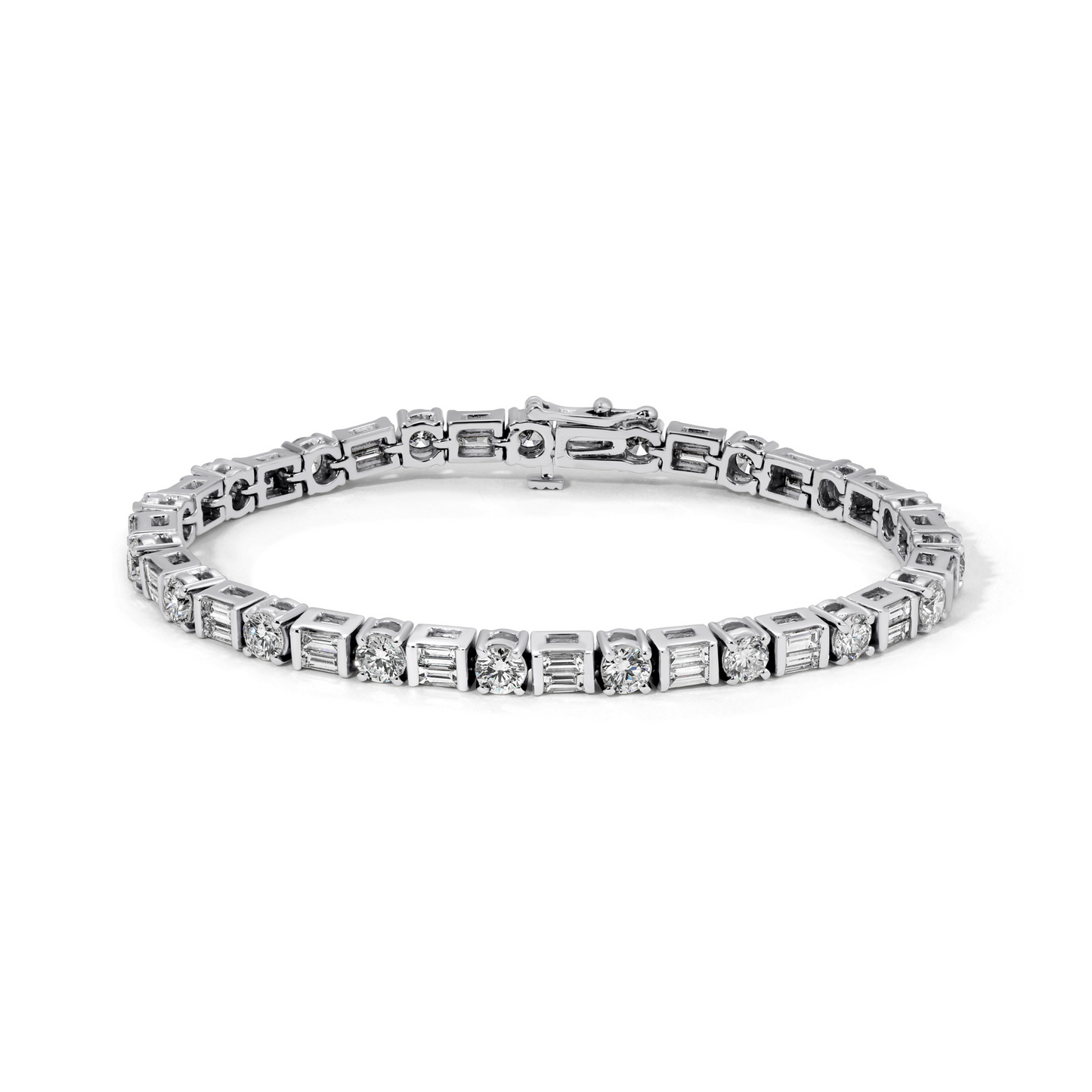 Round & Baguette Diamond Bracelet
