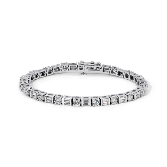 Round & Baguette Diamond Bracelet