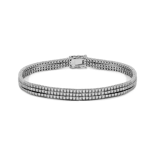 Triple Row Tennis Bracelet
