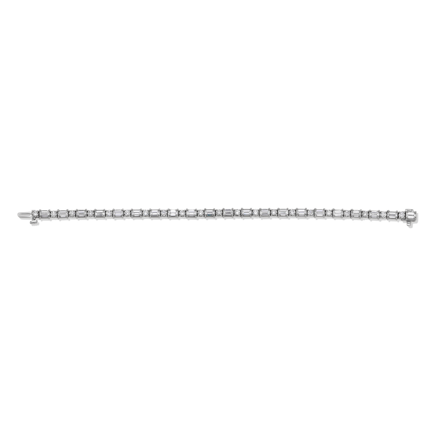 Round & Emerald Diamond Tennis Bracelet