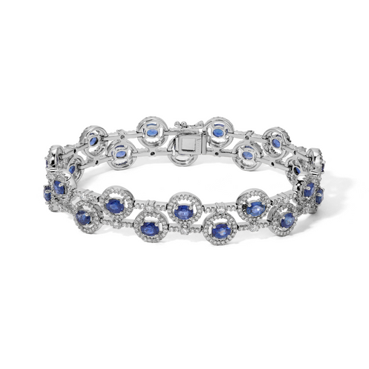 Blue Sapphires & Diamond Bracelet
